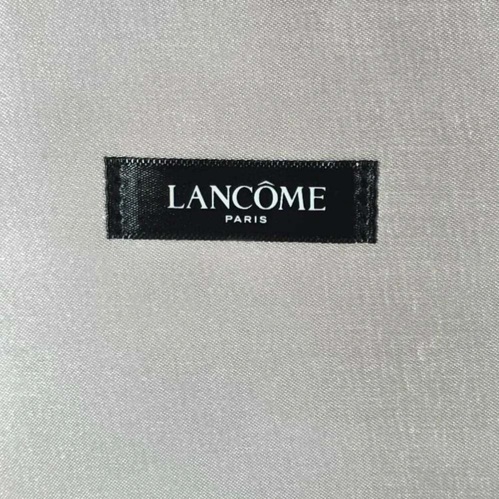 Lancome Gold Rose Embossed Cosmetic Travel Case Bag Organizer‎ Zippered Handle